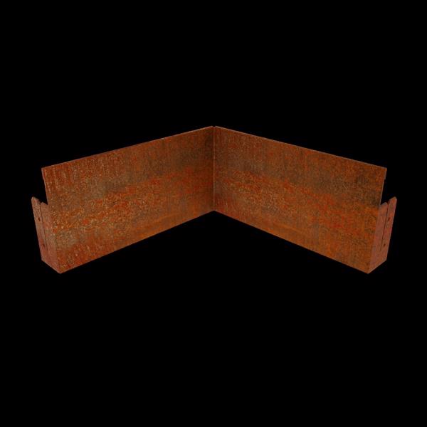 Corten Steel Folded Edging with Tabs - 290 (H)mm